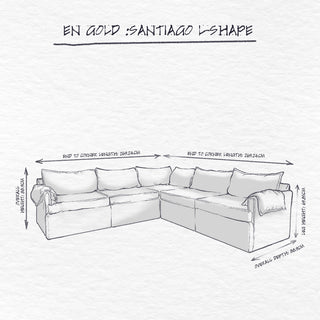 Santiago Modular Sofa, 5 Seater L-shape dimensions