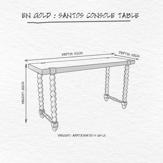 Santos Console Table dimensions