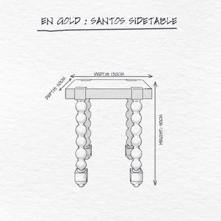 Santos Side Table dimensions