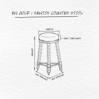 Santos Bar Stool dimensions