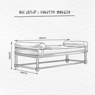 Santos Bench dimensions