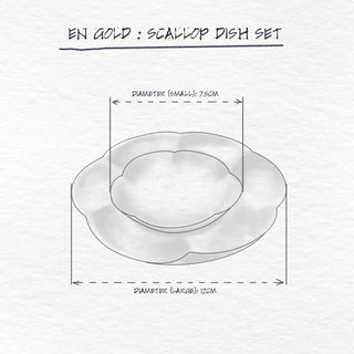 Scallop Dish Set dimensions