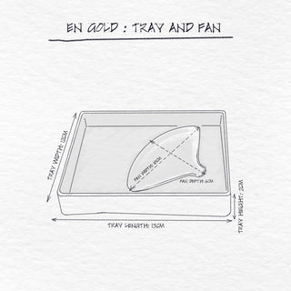 Tray and Fan Dish Set dimensions