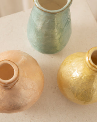 shell pastel vase set