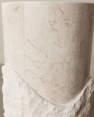 fossil limestone plinth