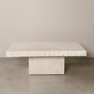 en gold fossil stone coffee table