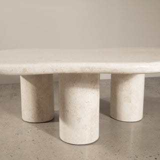 three legged stone coffee table
