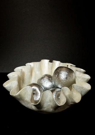 Handcrafted natural iridescent shell bowl