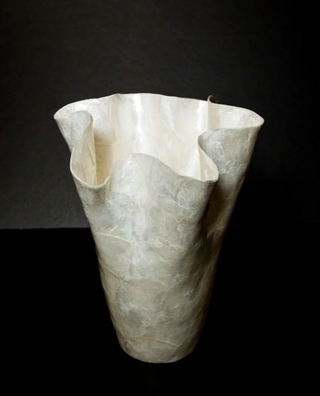 large white shell vase